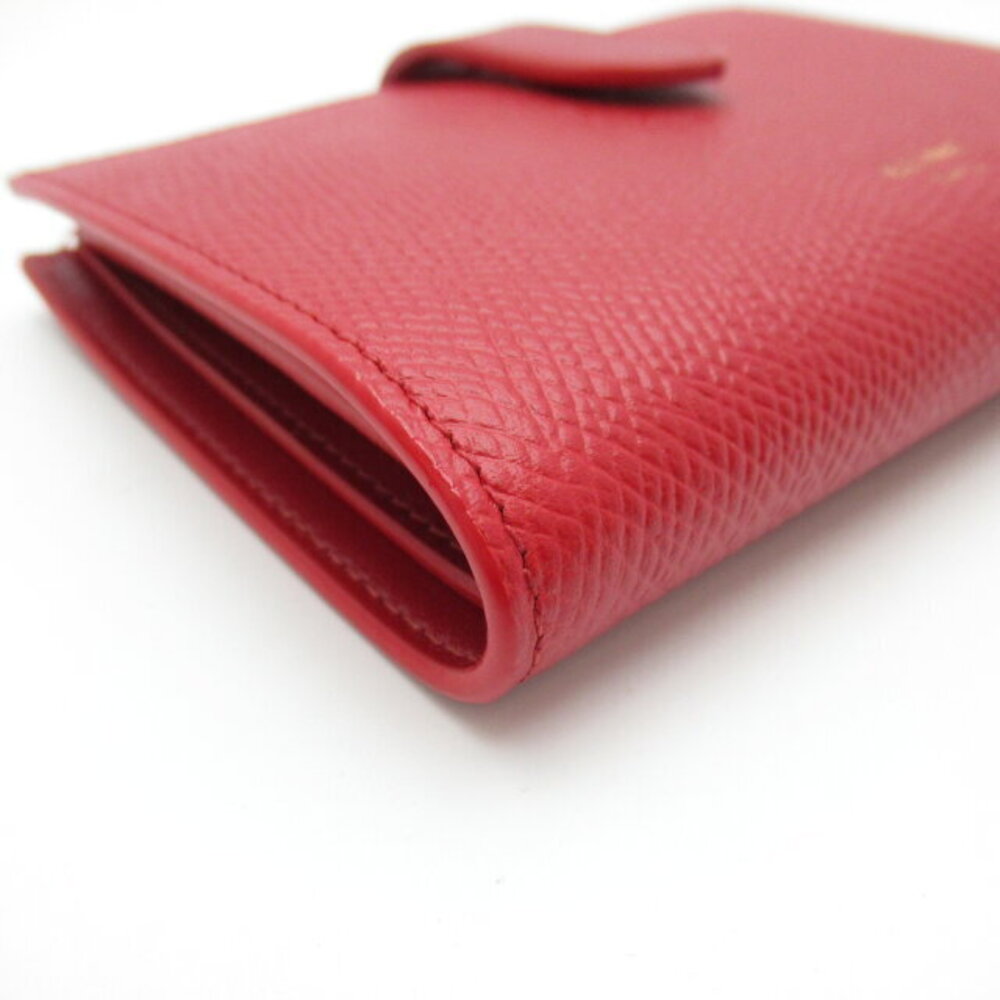 Celine Leather Bifold Wallet Calfskin Red Wallet - Picture 6 of 9